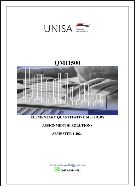 QMI1500 ASSIGNMENT 01 SOLUTIONS SEMESTER 1 2024 StudyPass