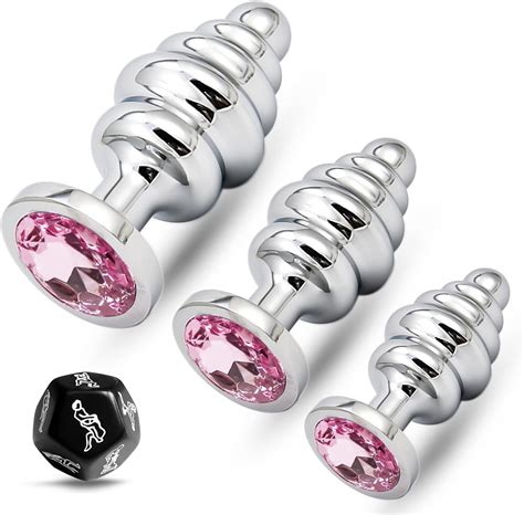 Amazon Luxury Anal Butt Plug Kit Metal Threads Anal Beads Fetish Anal Trainer Expanding