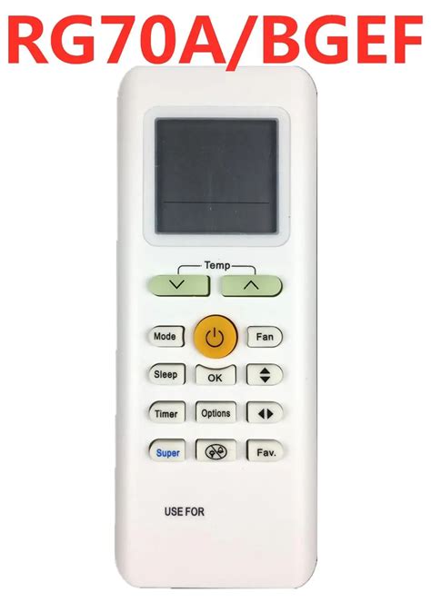 Control remoto para aire acondicionado midea versión en inglés RG70A