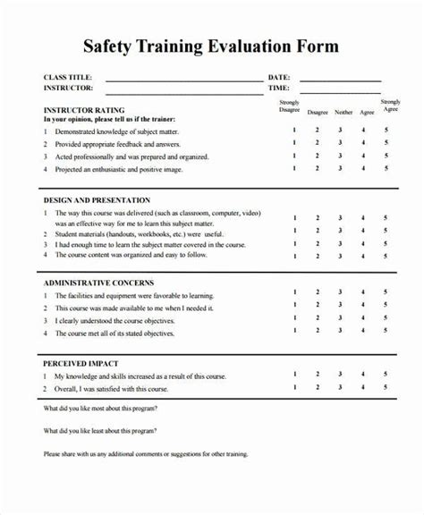 30 Training Evaluation Form Template Effect Template