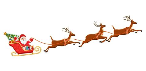 vector illustration of Santa Claus flying with deer 35997166 Vector Art ...