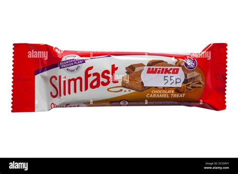 Slimfast chocolate caramel treat isolated on white background - milk ...