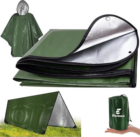 Heavy Duty Survival Emergency Blanket Reusable Insulated Thermal Reflective Tarp 47”×83” All