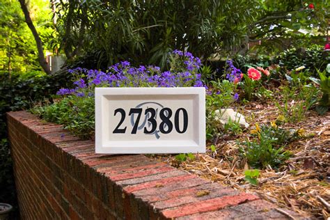 address block  monogram stone digits