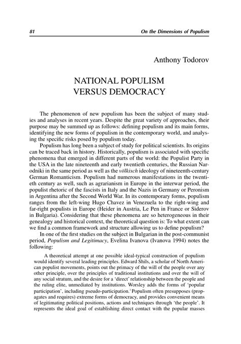 (PDF) National Populism versus Democracy