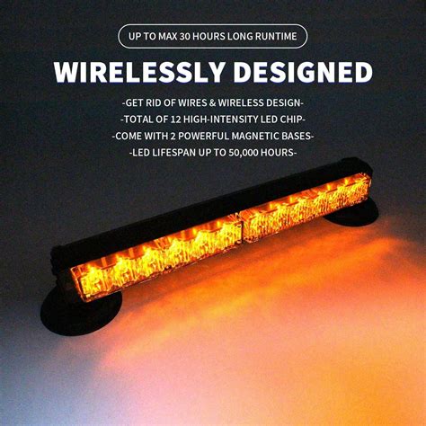 Portable Rechargeable Led Emergency Strobe Lights Bar Roadside