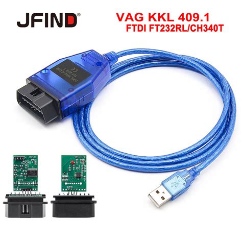 VAG 409 1 KKL Con FTDI FT232RL CH340T 409 OBD OBD2 Cable De