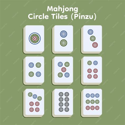 Premium Vector Mahjong Number Tiles Pinzu Vector