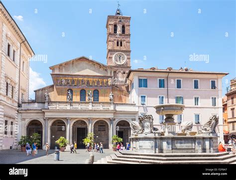 Rome Italy Rome The Basilica Of Santa Maria In Trastevere One Of The