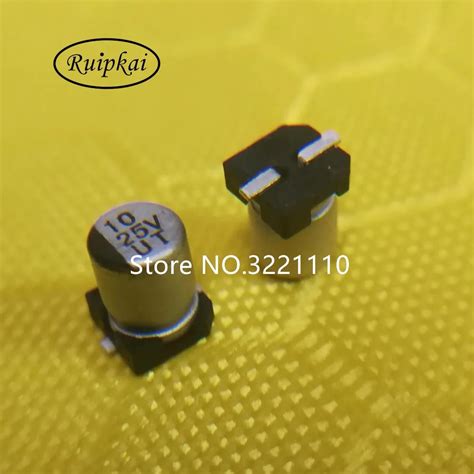 50pcs 10UF 25V 4 5 4mm SMD Chip Aluminum Electrolytic Capacitor Life