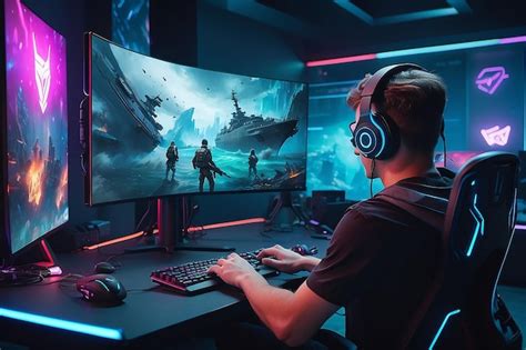 Premium Photo Young Gaming Team Epic Battles Multiplayer Action In