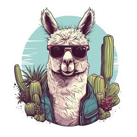 Premium AI Image A Llama Wearing Sunglasses And A Backpack With