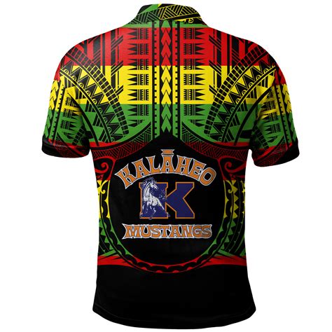 Hawaii Polo Shirt Kalaheo High School Reggae Color Polynesian