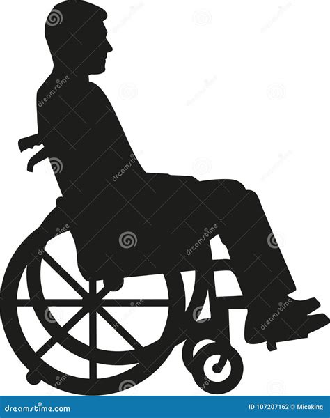 Silhouette Of Man In A Wheelchair Stock Vector Illustration Of