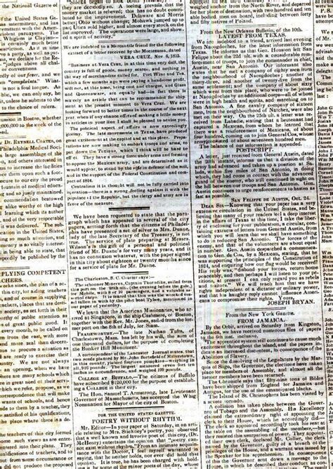 Newspaper Texas Revolution GOLIAD TAKEN BY THE TEXIANS San Antonio 1835