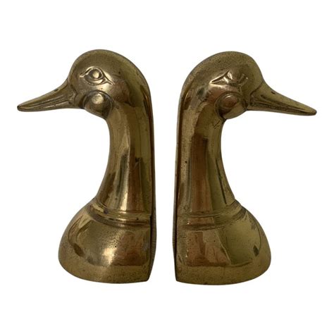 Vintage Korean Solid Brass Duck Bookends A Pair Chairish