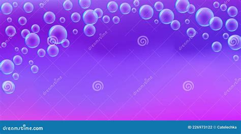 Soap Bubble Flying On Purple Transparent Background In Realistic Style