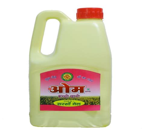 Lowers Cholesterol Shri Om Brand Kacchi Ghani Kolhu Mustard Oil Litre