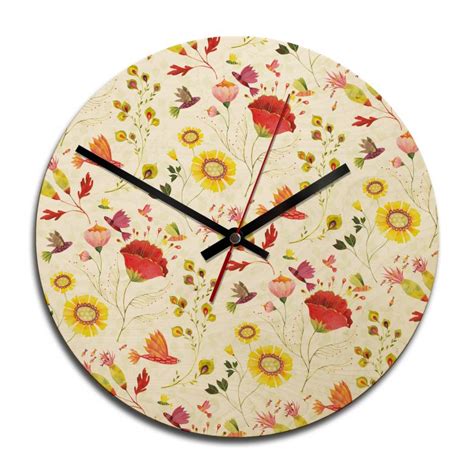 Orologio In Legno Blanz Flowers Wall Art It