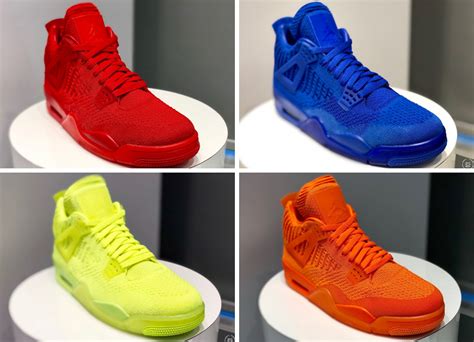 Air Jordan 4 Flyknit Red, Orange, Volt, Blue Release Date - SBD