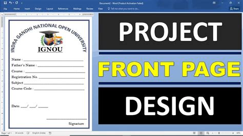 How To Create A Project Front Page In Microsoft Word Microsoft Word