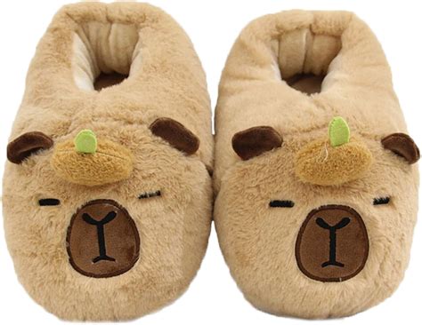 Pantuflas De Capibara Lindas Pantuflas De Capibara De Peluche Suave