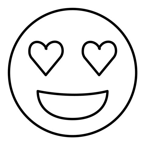 Smiling Face With Heart Eyes Emoji Coloring Page Colouringpages