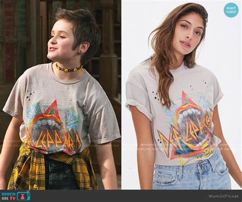 Winnies Grey Printed Distressed Tee On Bunkd Outfit Details Https