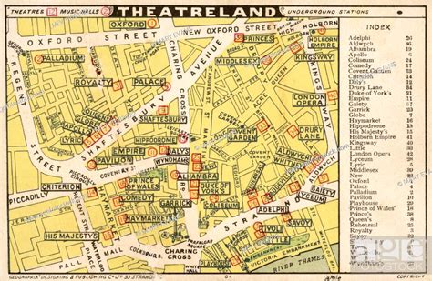 Map of theatres in London Theatreland, Stock Photo, Picture And Rights ...