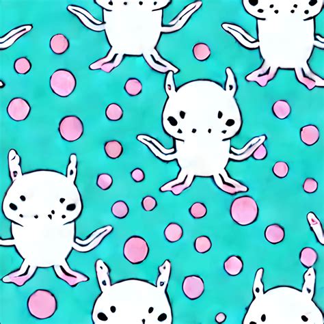 Kawaii Chibi Axolotl Mini Boba Tea Pattern Background Creative Fabrica