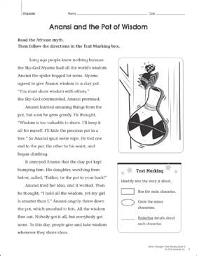 Anansi Worksheets - Worksheets For Kindergarten