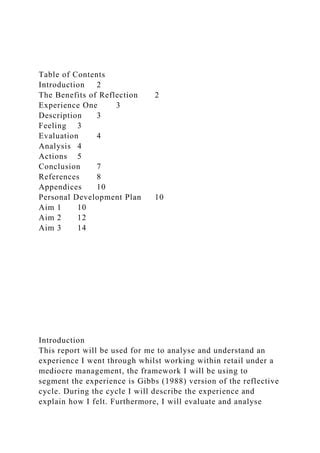 Table Of Contentsintroduction The Benefits Of Reflection Docx