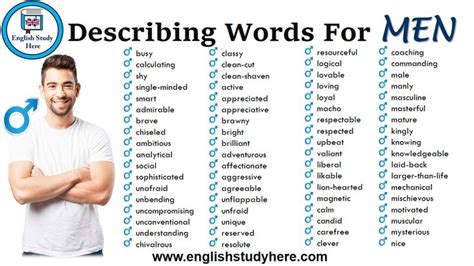 Describing Words For Men English Study Here Describing Words