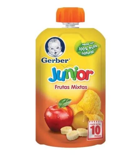 Papilla Gerber Junior Pounch De Frutas Mixtas Pouch 10 Meses 120 G