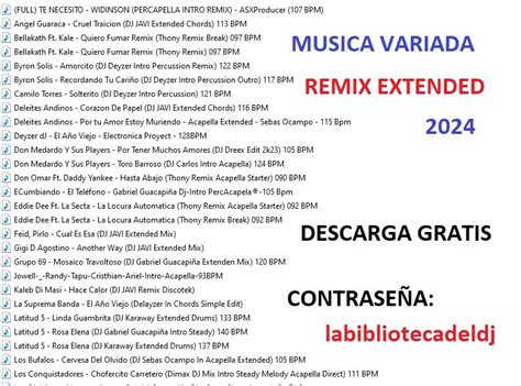 Pack De Musica Variada Extended Utilidades Para Djs