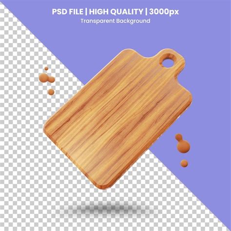 Premium Psd D Illustration Of Wooden Cutting Board Isolated On