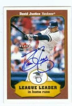 David Justice Baseball Cards, Topps, Fleer, Upper Deck Trading Cards