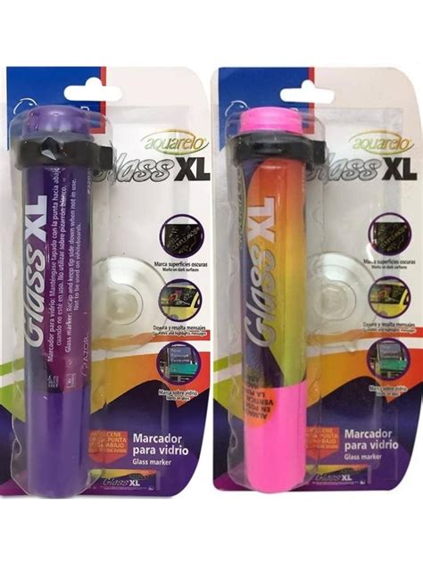 Marcador Para Vidrio Azor Aquarelo Glass Xl Extra Grueso Pack Violeta