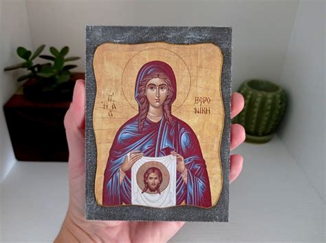 Saint Veronica St Veronica Icon Patron Saint Of Etsy Uk