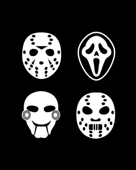 Horror Mask Collection Arte Del Surf Dibujos Hípster Serigrafía