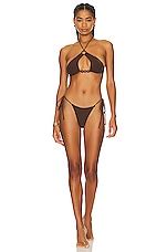 Jaded London Poseidon Zig Zag Knit Halter Bikini Top In Brown REVOLVE