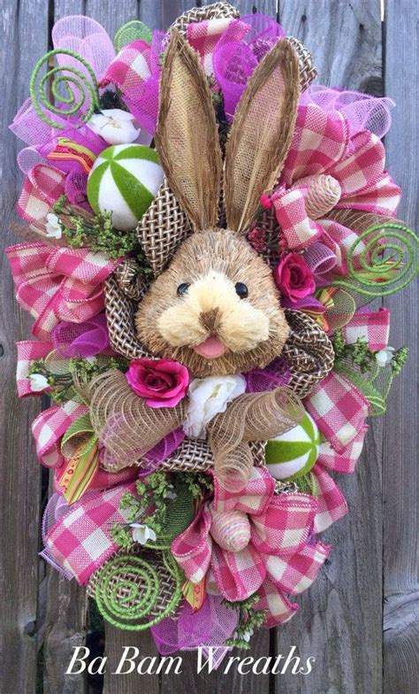 Bunny Wreath Easter Swag Spring Wreath Rustic Easter Swag Etsy Canada