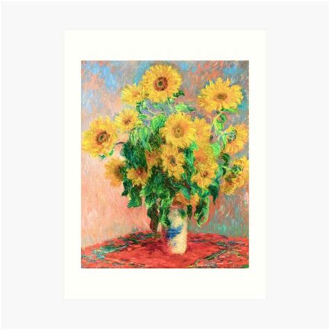 Lámina artística Ramo de girasoles Pintura de Claude Monet