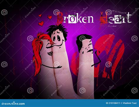 Broken Heart Love And Valentines Day Concept 3d Illustration Stock