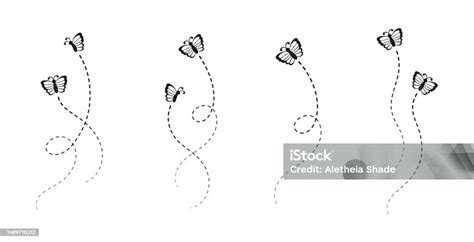 Ilustración De Conjunto De Silueta De Mariposa Mariposas Voladoras Con