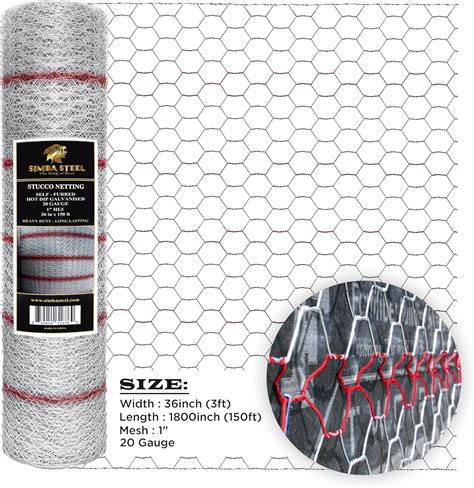 SIMBA STEEL Stucco Netting 36 In X 150 FT 1 Mesh X 20GA Self