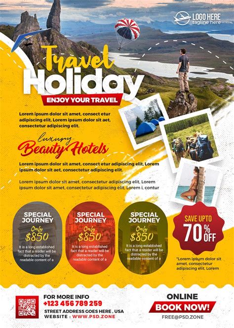 Holiday Travel Agency Flyer Design Psd Artofit