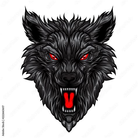 Angry Wolf Head Vector Illustration Stock Vector Adobe Stock