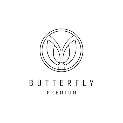 Butterfly Logo Geometric Design Abstract Vector Template Linear Style Icon On White Backround