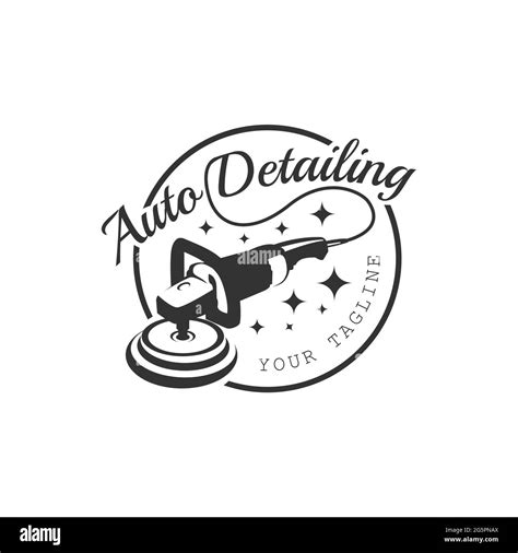 Vintage Style Auto Polish Detailing Logo Design Template Auto